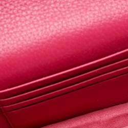 Pre Owned Valentino Pink Leather Rockstud Envelope Wallet on Chain