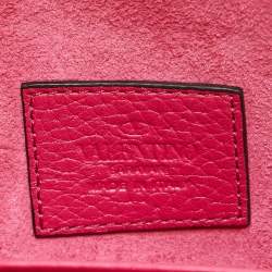 Pre Owned Valentino Pink Leather Rockstud Envelope Wallet on Chain