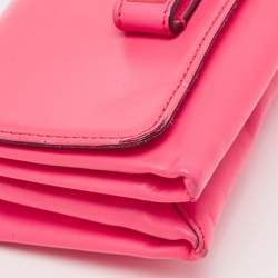 Pre Owned Valentino Pink Leather Rockstud Va Va Voom Chain Clutch