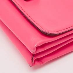 Pre Owned Valentino Pink Leather Rockstud Va Va Voom Chain Clutch