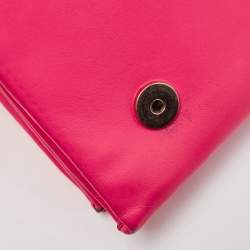 Pre Owned Valentino Pink Leather Rockstud Va Va Voom Chain Clutch