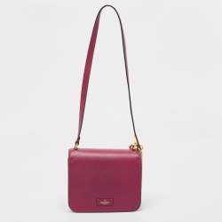 Pre Owned Valentino Burgundy Leather Small VSling Shoulder Bag