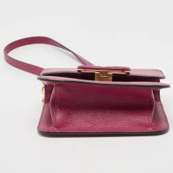Pre Owned Valentino Burgundy Leather Small VSling Shoulder Bag