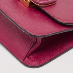 Pre Owned Valentino Burgundy Leather Small VSling Shoulder Bag