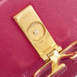 Pre Owned Valentino Burgundy Leather Small VSling Shoulder Bag