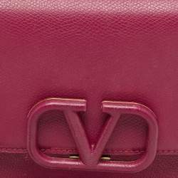 Pre Owned Valentino Burgundy Leather Small VSling Shoulder Bag