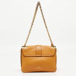 Pre Owned Valentino Mustard Yellow Leather Medium B-Rockstud Shoulder Bag