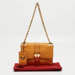 Pre Owned Valentino Mustard Yellow Leather Medium B-Rockstud Shoulder Bag