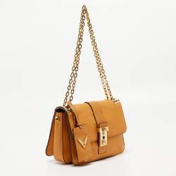 Pre Owned Valentino Mustard Yellow Leather Medium B-Rockstud Shoulder Bag