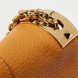 Pre Owned Valentino Mustard Yellow Leather Medium B-Rockstud Shoulder Bag