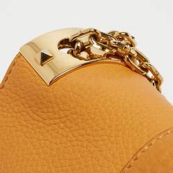 Pre Owned Valentino Mustard Yellow Leather Medium B-Rockstud Shoulder Bag