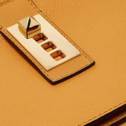 Pre Owned Valentino Mustard Yellow Leather Medium B-Rockstud Shoulder Bag