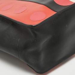 Pre Owned Valentino Tri Color Polka Dot Leather Carmen Shopper Tote 