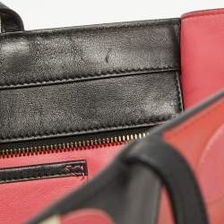 Pre Owned Valentino Tri Color Polka Dot Leather Carmen Shopper Tote 