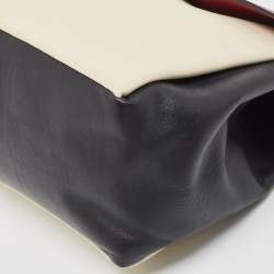 Pre Owned Valentino Tricolor Leather Medium Mime Top Handle Bag