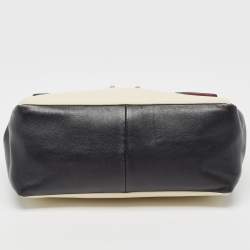 Pre Owned Valentino Tricolor Leather Medium Mime Top Handle Bag