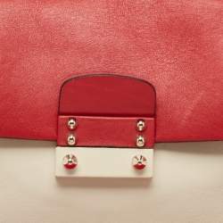 Pre Owned Valentino Tricolor Leather Medium Mime Top Handle Bag