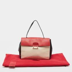 Pre Owned Valentino Tricolor Leather Medium Mime Top Handle Bag
