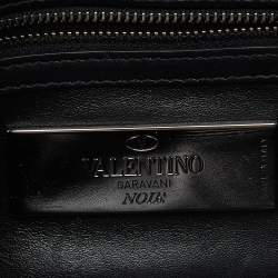 Pre Owned Valentino Black Leather Small Glam Lock Crossbody Bag