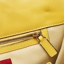 Pre Owned Valentino Yellow Leather Rockstud Trapeze Shoulder Bag