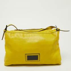 Pre Owned Valentino Yellow Leather Petale Rose Shoulder Bag