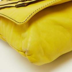 Pre Owned Valentino Yellow Leather Petale Rose Shoulder Bag