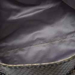 Pre Owned Valentino Grey/Gold Python Crystal Embellished Catch Tote
