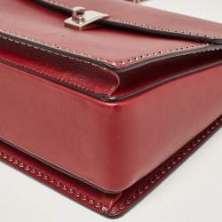 Pre Owned Valentino Red Leather Rockstud Top Handle Bag