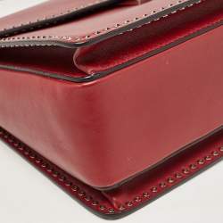 Pre Owned Valentino Red Leather Rockstud Top Handle Bag