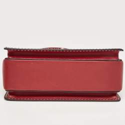 Pre Owned Valentino Red Leather Rockstud Top Handle Bag