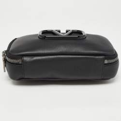 Pre Owned Valentino Black Leather VSling Crossbody Bag