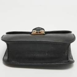 Pre Owned Valentino Black Leather Small Rockstud Glam Lock Flap Bag