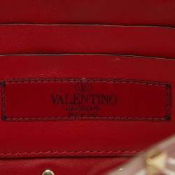 Pre Owned Valentino Transparent /Red PVC Medium Rockstud Spike Top Handle Bag
