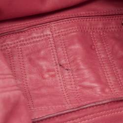 Pre Owned Valentino Pink Leather Studded Zip Tote