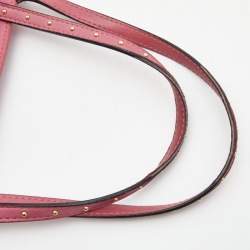 Pre Owned Valentino Pink Leather Studded Zip Tote