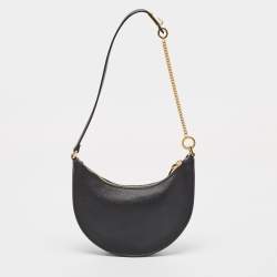 Pre Owned Valentino Black Leather Mini VLogo Hobo