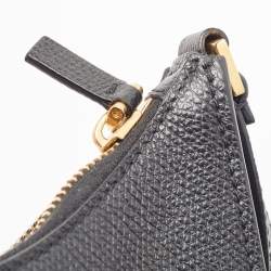 Pre Owned Valentino Black Leather Mini VLogo Hobo