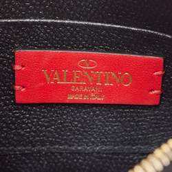 Pre Owned Valentino Black Leather Mini VLogo Hobo