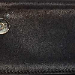 Pre Owned Valentino Black Leather and Suede Embroidery Va Va Voom Chain Shoulder Bag