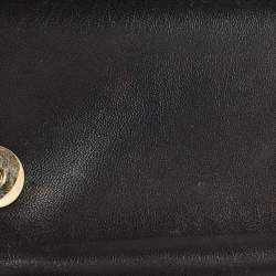 Pre Owned Valentino Black Leather and Suede Embroidery Va Va Voom Chain Shoulder Bag