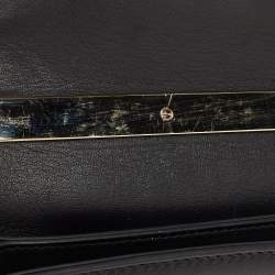 Pre Owned Valentino Black Leather and Suede Embroidery Va Va Voom Chain Shoulder Bag