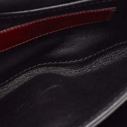 Pre Owned Valentino Black Leather and Suede Embroidery Va Va Voom Chain Shoulder Bag