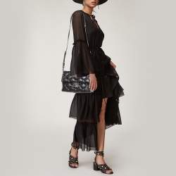 Pre Owned Valentino Black Quilted Leather Medium Candystud Top Handle Bag