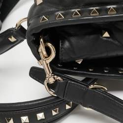 Pre Owned Valentino Black Quilted Leather Medium Candystud Top Handle Bag
