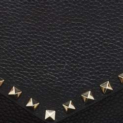 Pre Owned Valentino Black Leather Rockstud Envelope Pouch