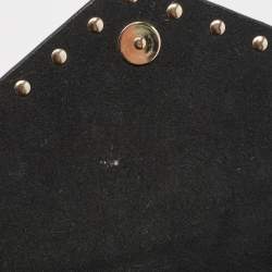 Pre Owned Valentino Black Leather Rockstud Envelope Pouch