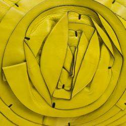 Pre Owned Valentino Fluorescent Yellow Leather Petale Shoulder Bag