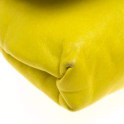 Pre Owned Valentino Fluorescent Yellow Leather Petale Shoulder Bag