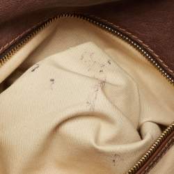 مملوكة مسبقًا Valentino Brown Leather Catch Satchel