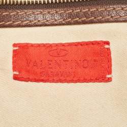 مملوكة مسبقًا Valentino Brown Leather Catch Satchel